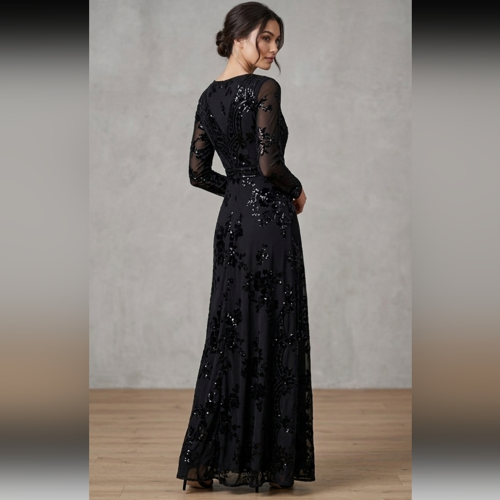 NWT Southern Fried Chics Black Lace Sequined Dress XS